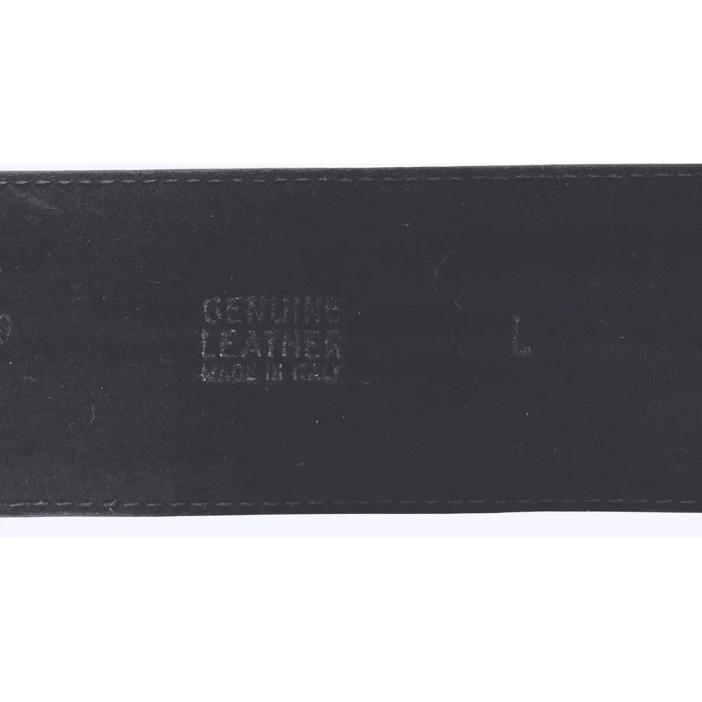 Echo Leather Belt Womens L Black Gold Buckle Classic Italy Vintage Style Chic